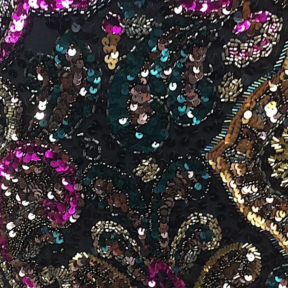 Vintage Black & Gold Lime Nite Beaded Tank Dress - Picture 6 of 13